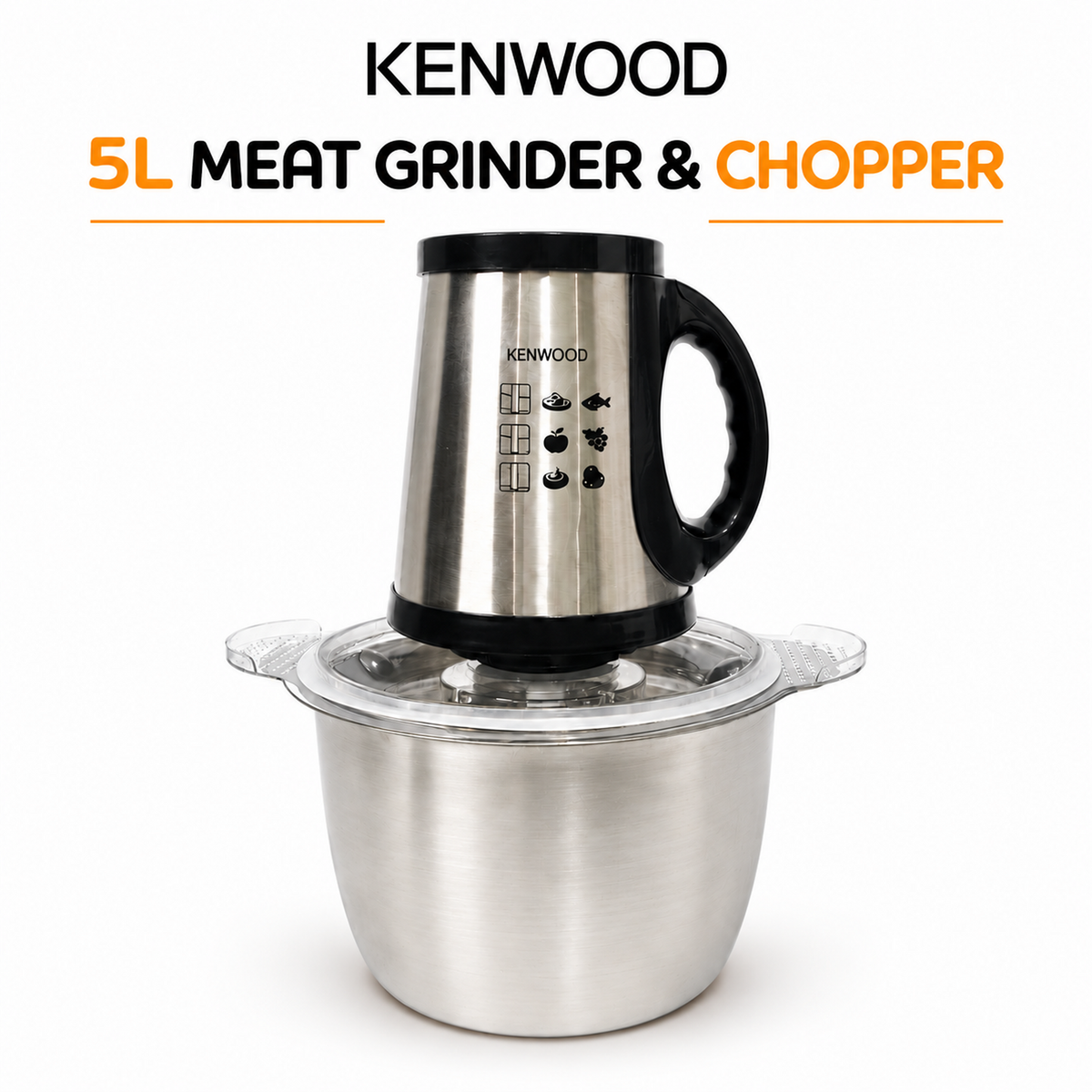 Kenwood KN-903G Electric Meat Grinder & Chopper - 5L Steel Bowl