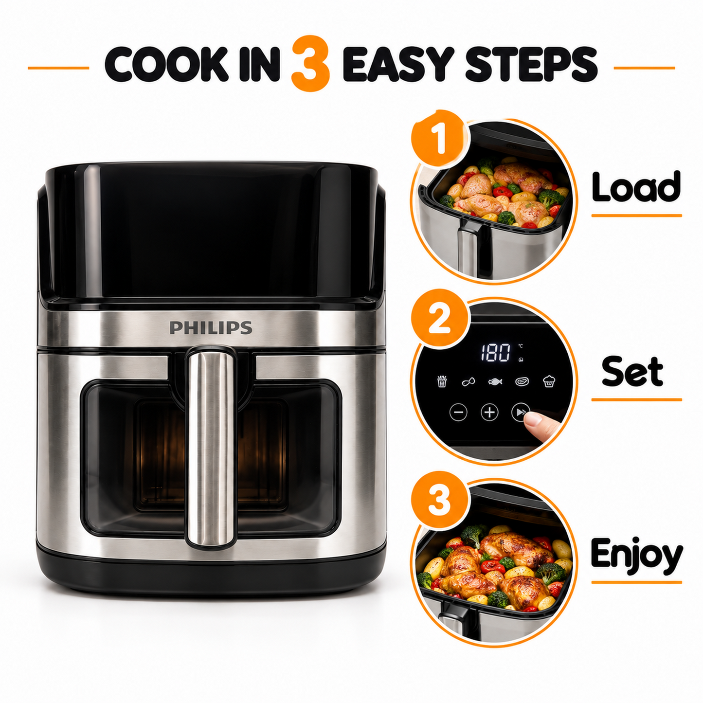 Master Chef PH8082G Window Air Fryer - 14.5L Capacity