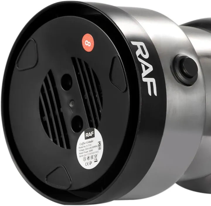 RAF electric bean grinder Dry mill, Lightweight household grinding cup, Portable coffee bean powder, 17*8cm, R.7114 (Stainless Steel Electric Dry Mill)