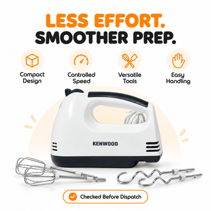 Kenwood KN-101 ProMix Hand Mixer - 7 Speeds with Beaters & Dough Hooks
